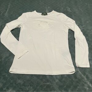 NWOT Lauren Ralph Lauren Elegant White Long Sleeve Top S